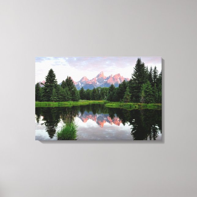 Grand Teton Reflections Over the Beaver Pond Canvas Print (Front)