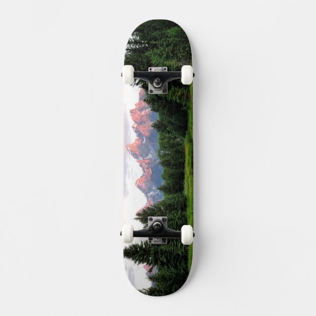 Grand Teton Reflections Over the Beaver Pond Skateboard (Front)