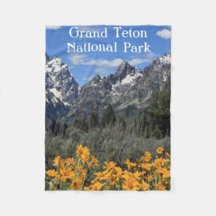 Grand Teton Springtime Souvenir Photo Fleece Blanket