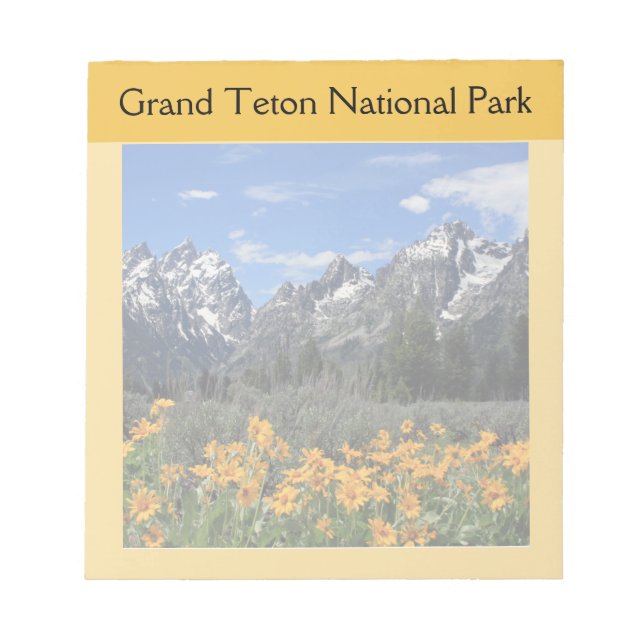 Grand Teton Springtime Souvenir Photo Notepad (Front)
