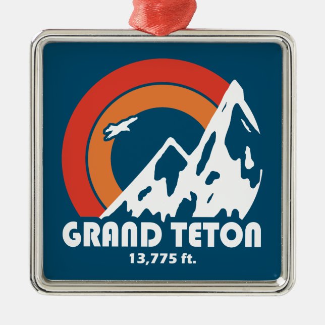 Grand Teton Sun Eagle Metal Tree Decoration (Front)