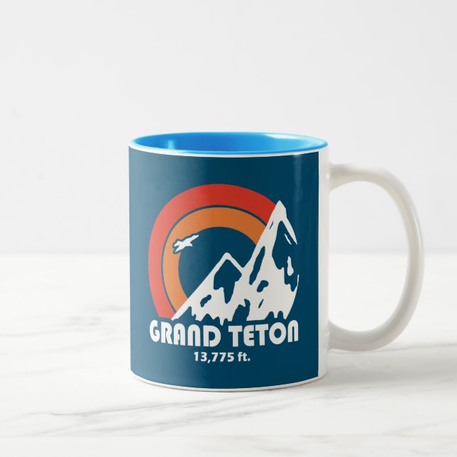 Grand Teton Sun Eagle Two-Tone Coffee Mug (Right)