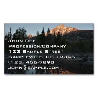 Grand Teton Sunrise at Cottonwood Creek Magnetic Business Card