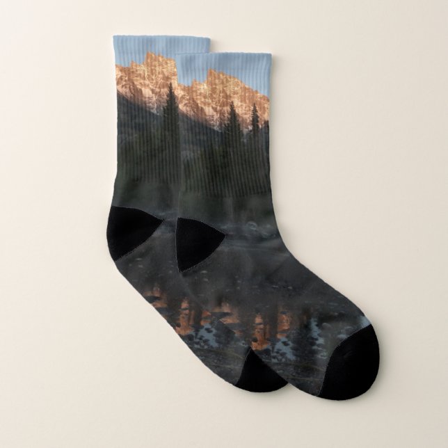 Grand Teton Sunrise at Cottonwood Creek Socks (Pair)