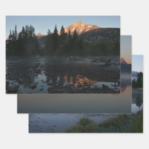 Grand Teton Sunrise at Cottonwood Creek Wrapping Paper Sheet