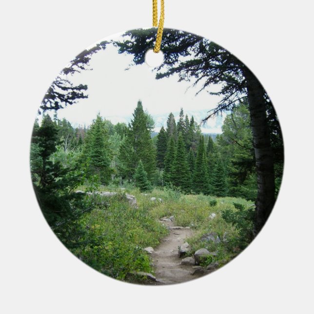 Grand Teton Trail Ceramic Tree Decoration (Front)