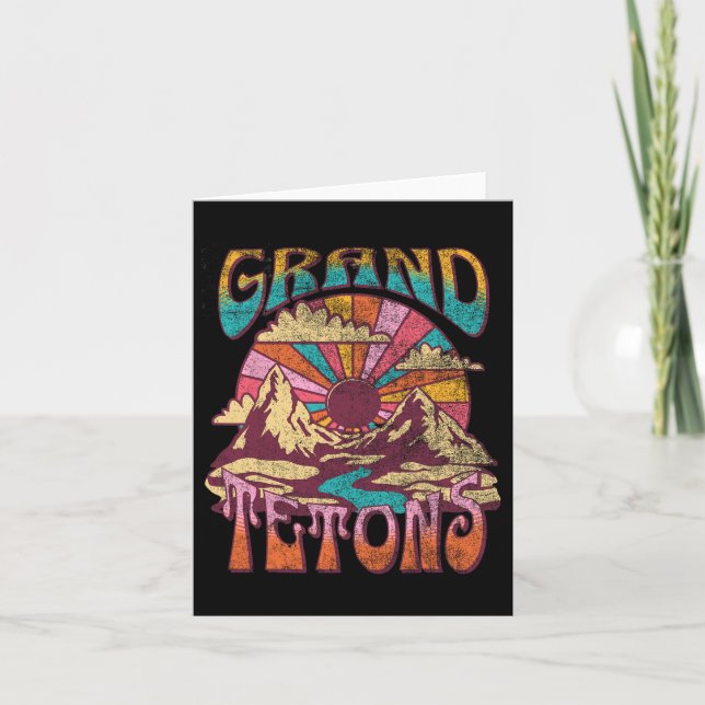 Grand Teton Wyoming Nature Hiking Mountains Outdoo Card (Front)