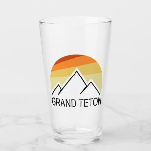 Grand Teton Wyoming Retro Glass