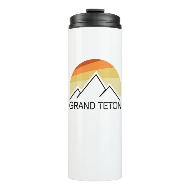 Grand Teton Wyoming Retro Thermal Tumbler (Front)