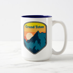 Grand Teton Wyoming Sunrise Two-Tone Coffee Mug