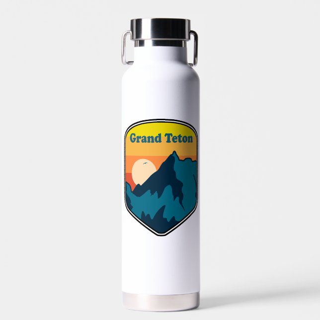 Grand Teton Wyoming Sunrise Water Bottle (Front)