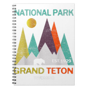 Grand Teton Wyoming US National Park Camping Hikin Notebook