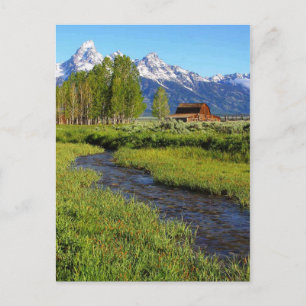 Grand Tetons Barn, Wyoming Postcard