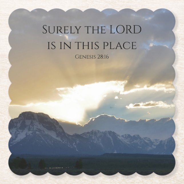 Grand Tetons Bible Scripture Paper Coaster (Front)
