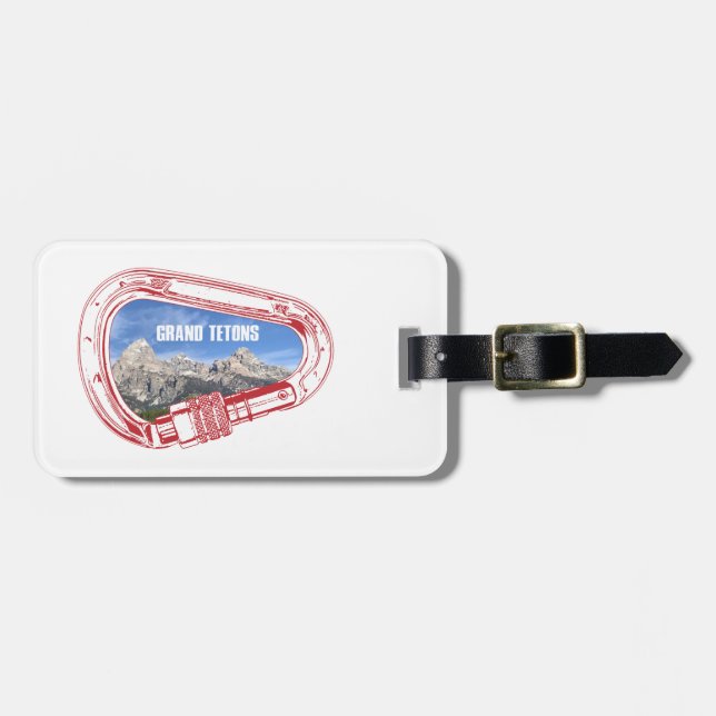 Grand Tetons Climbing Carabiner Luggage Tag (Front Horizontal)