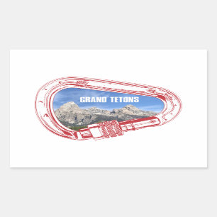 Grand Tetons Climbing Carabiner Rectangular Sticker