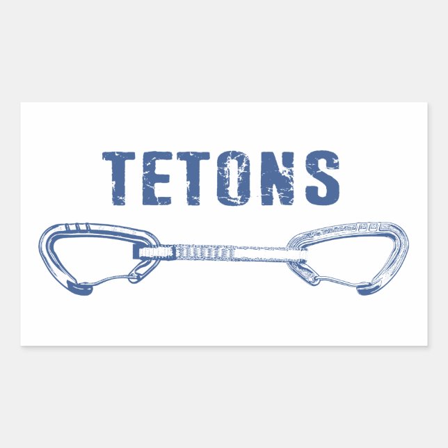 Grand Tetons Climbing Quickdraw Rectangular Sticker (Front)