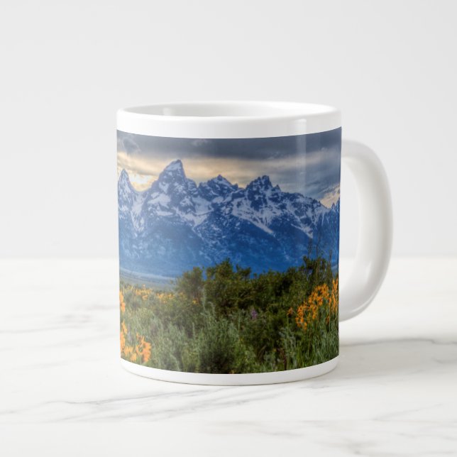 Grand Tetons Large Coffee Mug (Front Right)