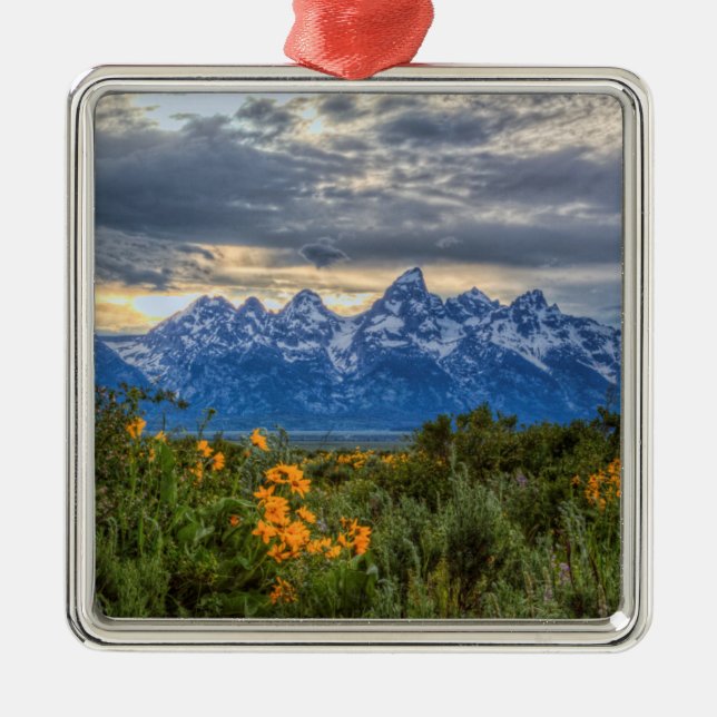 Grand Tetons Metal Tree Decoration (Front)