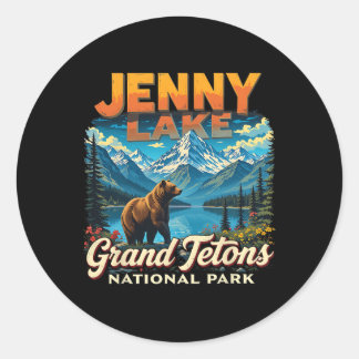 Grand Tetons National Park Jenny Lake Vintage Trip Classic Round Sticker