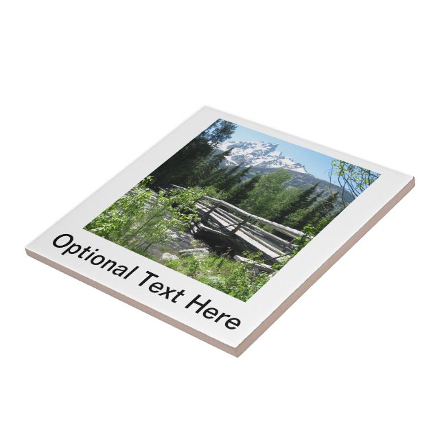 Grand Tetons Spring Snow and Wood Bridge Tile (Side)