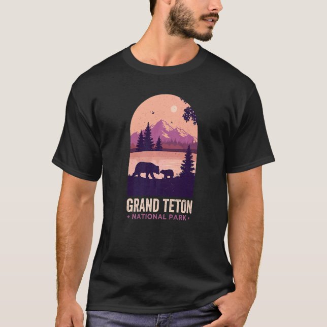 Grand Tetons Wyoming Black Bears Grand Teton Natio T-Shirt (Front)