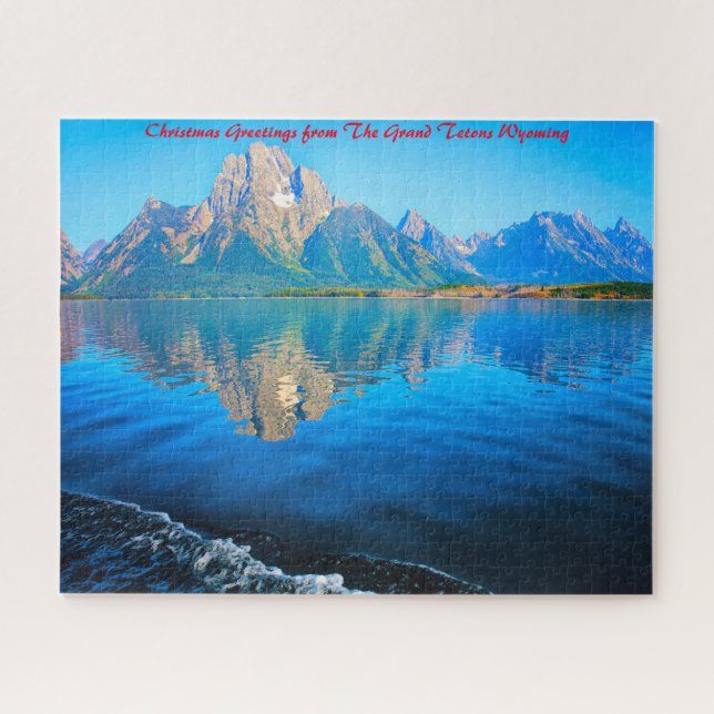 Grand Tetons Wyoming . Christmas Greetings Jigsaw Puzzle (Horizontal)