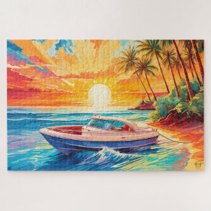 🌅Grand Theft Boat: Sunset Cruise Jigsaw Puzzle