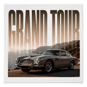 Grand Tour Luxury Driving Editorial Graphic Design Poster