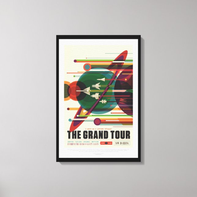 Grand Tour Retro NASA Travel Poster Wrapped Canvas (Front)