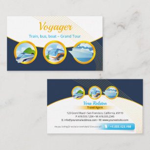 Grand Tour   Travel Agent Train Bus Boat Business Card