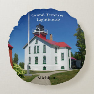 Grand Traverse Lighthouse round pillow