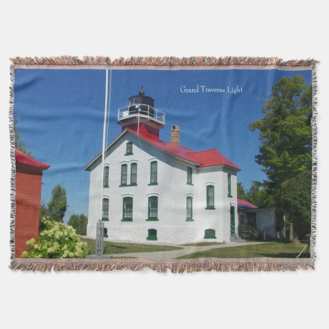 Grand Traverse Lighthouse throw blanket (Front)