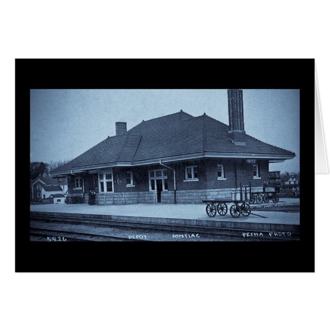 Grand Trunk Depot Pontiac Michigan (Cyan) (Front Horizontal)