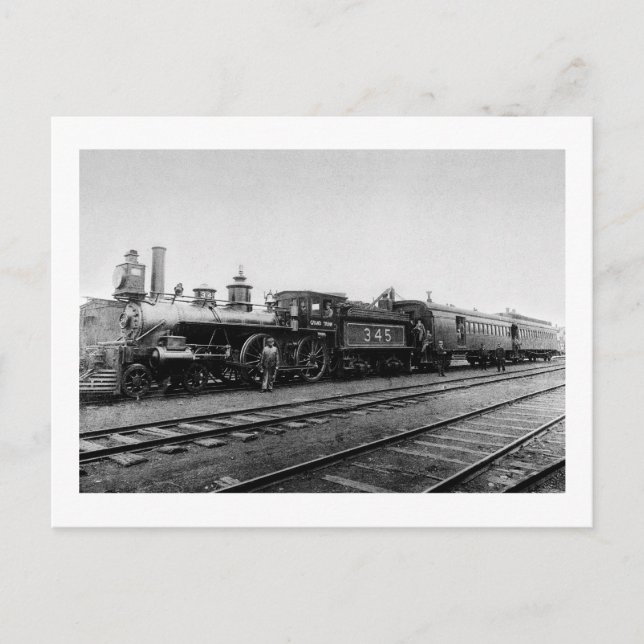 Grand Trunk Locomotive 345 - Vintage Postcard (Front)