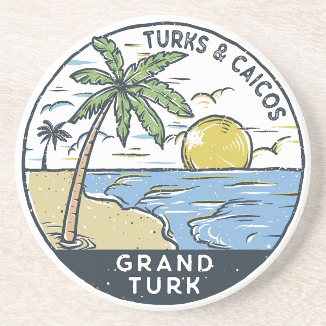 Grand Turk Turks and Caicos Vintage Coaster (Front)