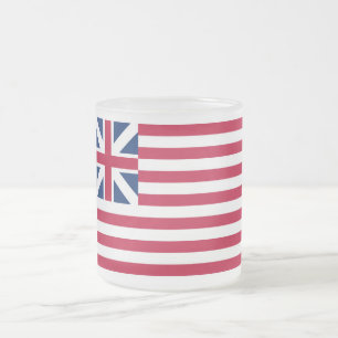 Grand Union, 1st USA Flag of Colonies Frosted Glass Coffee Mug