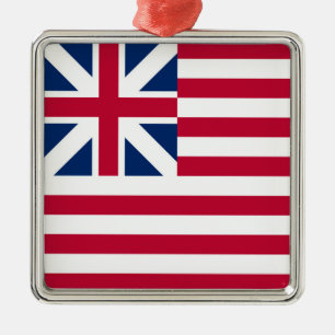 Grand Union, 1st USA Flag of Colonies Metal Tree Decoration