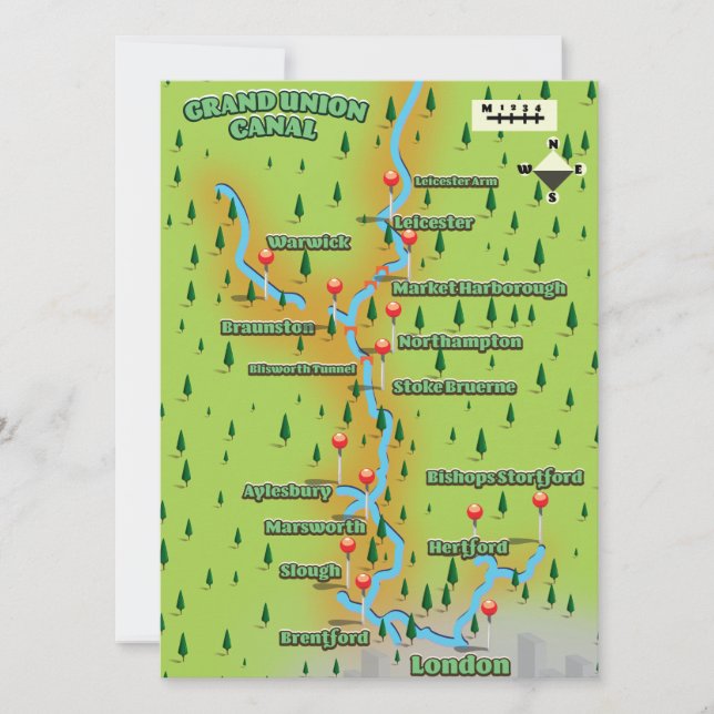 Grand Union Canal Map (Front)
