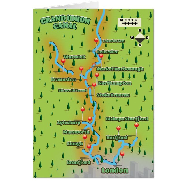 Grand Union Canal Map (Front)