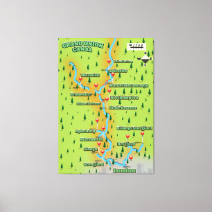 Grand Union Canal Map Canvas Print