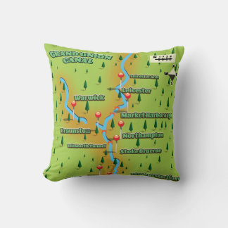Grand Union Canal Map Cushion