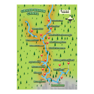 Grand Union Canal Map Photo Print