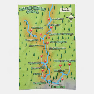 Grand Union Canal Map Tea Towel