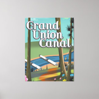 grand union canal travel poster canvas print