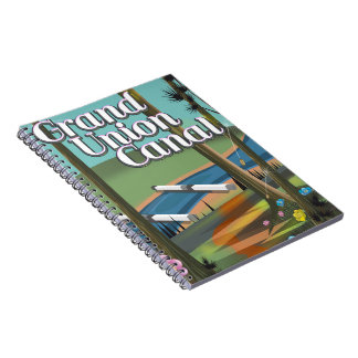 grand union canal travel poster notebook