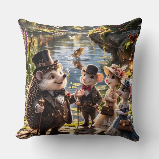 Grand Victorian Woodland animal Secret Garden stat Cushion (Front)