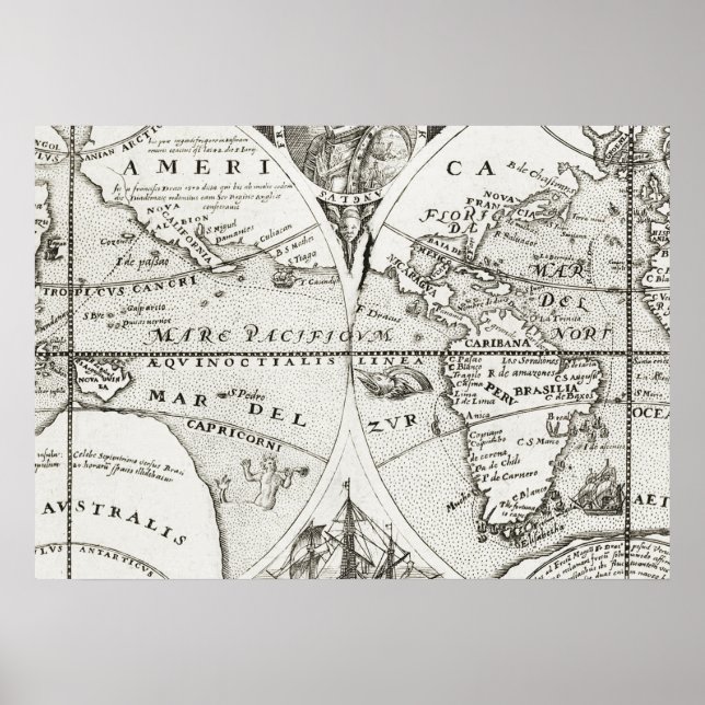 Grand Voyages Old Antique General Map World Poster (Front)