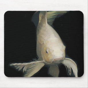 Grand White Koi Mouse Mat