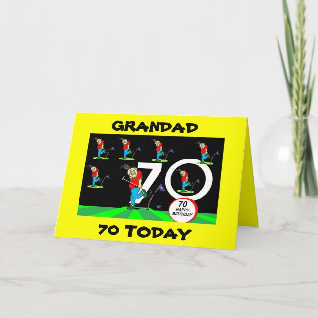 GRANDAD 70TH GOLFING BIRTHDAY CARD (Front)